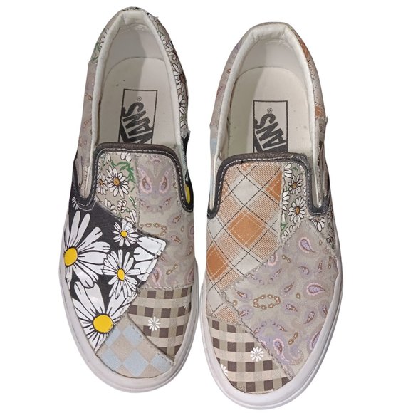 Vans Meadow Patchwork Slip On Sneakers Daisies Vans SZ 6 - Picture 4 of 8